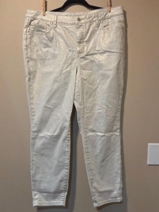Tommy Bahama Denim - Tommy Bahama Boracay Metallic High-Rise Ankle Jeans